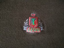 Vintage Black Men's Size Medium M Izod Polo Tee T-Shirt Embroidered Logo - Rare 