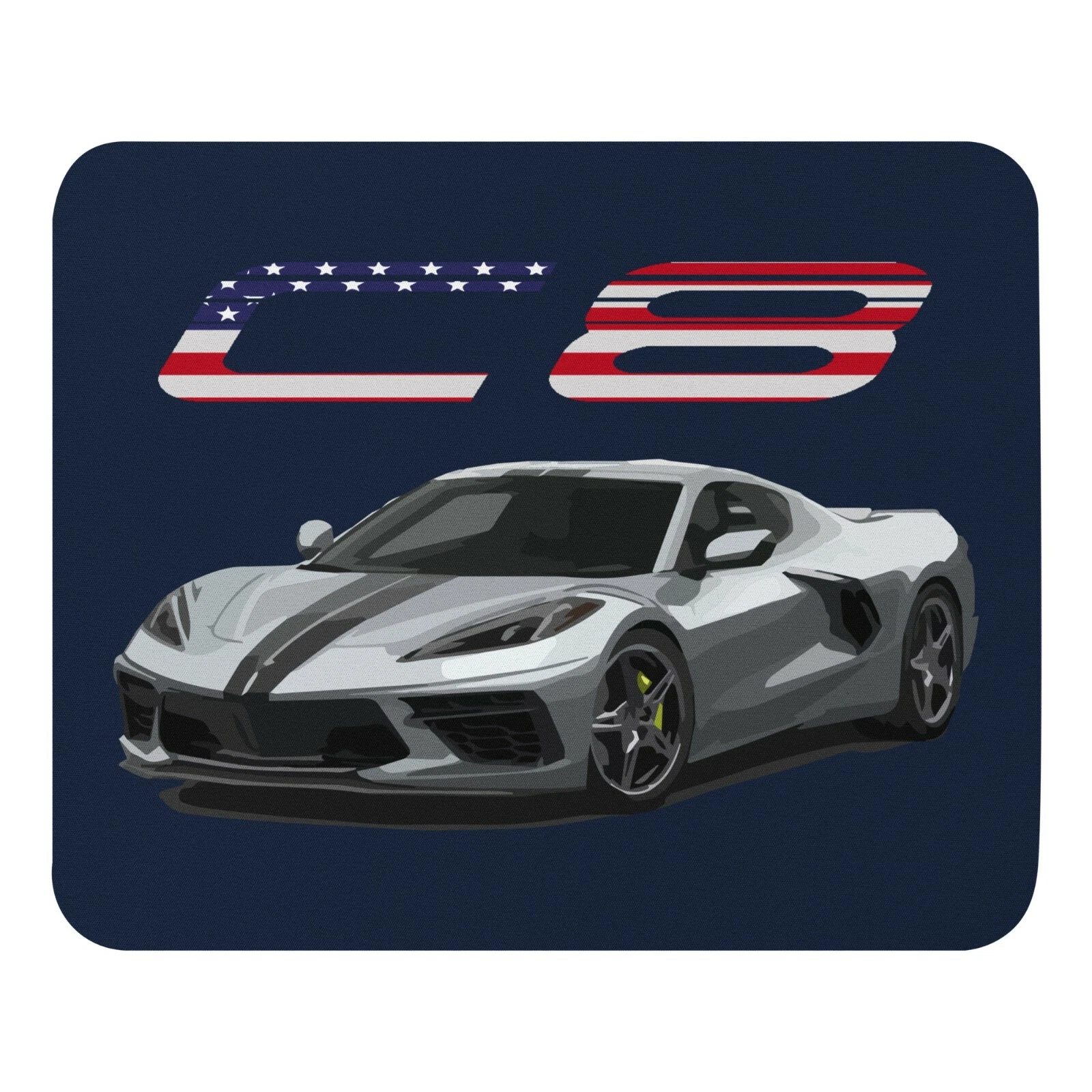 Tapis de Souris Patriotique Cadeau Propriétaire Vette Argent Métallique 2021 Lame