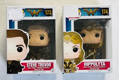 Funko POP! Vinyl Bobble Head Wonder Woman HIPPOLYTA #174 STEVE TREVOR #173 NEW