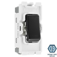 BG RRWDFFB mattschwarz 20 AMP DP Gerät Gitterschalter beschriftet Erwärmungsschublade