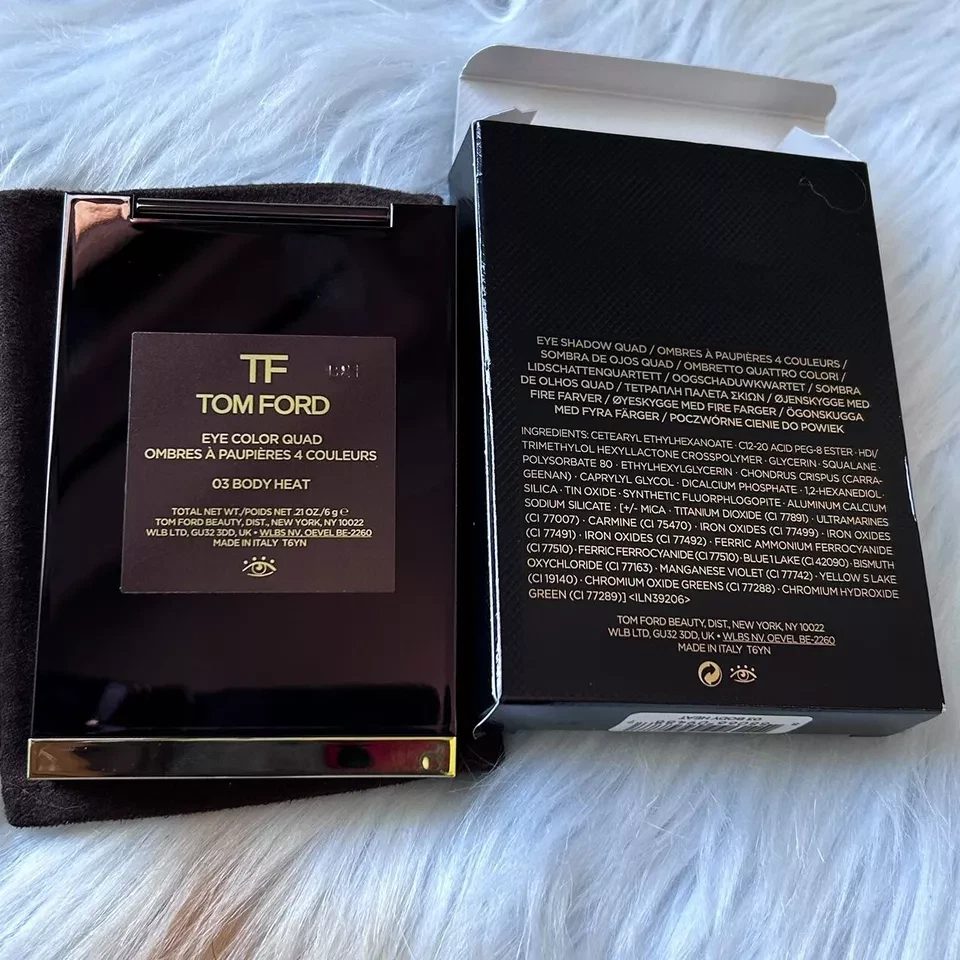 Nueva paleta de sombras de ojos TOM FORD color de ojos cuádruple ~ 03 calor corporal ~ tamaño completo 6 g/0,21 oz Foto 4 de 4