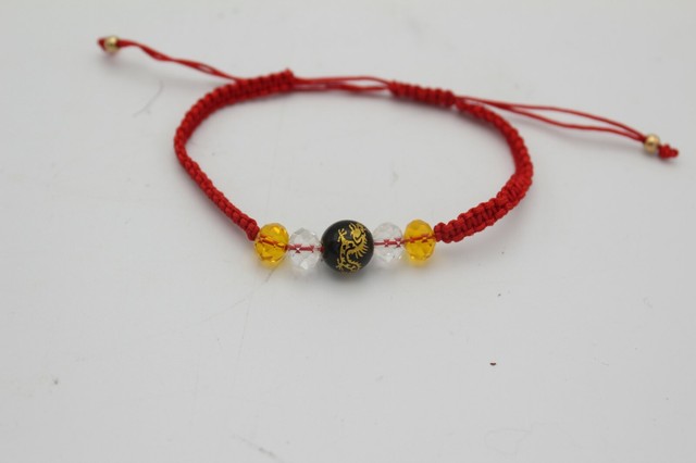 Chinese Feng Shui Protection Crystal Dragon Bead Adjustable String