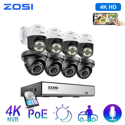 ZOSI H265+ 8MP 4K 8CH Poe Security Camera System with 2TB HDD AI 24/7 Recording
