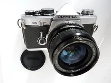Olympus OM-2N Film Camera Silver,SIGMA macro 28/2.8 Lens.AS IS,READ