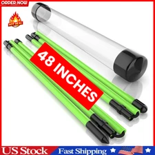 2 Pack Premium Golf Alignment Sticks, 48 Inches Fluorescent Green Golf Training