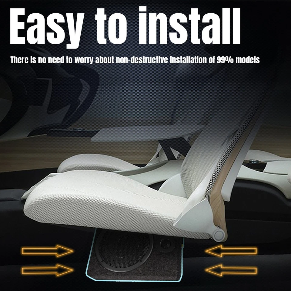 8" Auto Aktiv Subwoofer Untersitz Bassbox Kompakt Lautsprecher mit Kabelset KFZ - Bild 2 von 4