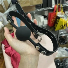 Bondage Silicone Open Mouth Gag Ball Oral Lockable Adjustable Harness Restraint