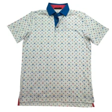 Greyson Polo Shirt Mens Medium Arctic White Workday Eat Learn Play Golf CMS24K50