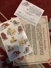 Pound Puppies Vintage Stickers Care Sheet Certificate Of Ownership