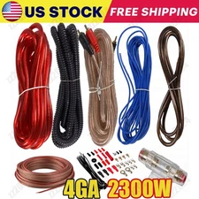 4 Gauge Car Audio Cable Kit Amplifier Install Amp RCA Subwoofer Sub Wiring 2300W
