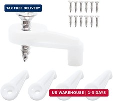 50 Pack Glass Retainer Clips Kit, White Window Screen Clips, 4-5mm Glass Cabinet