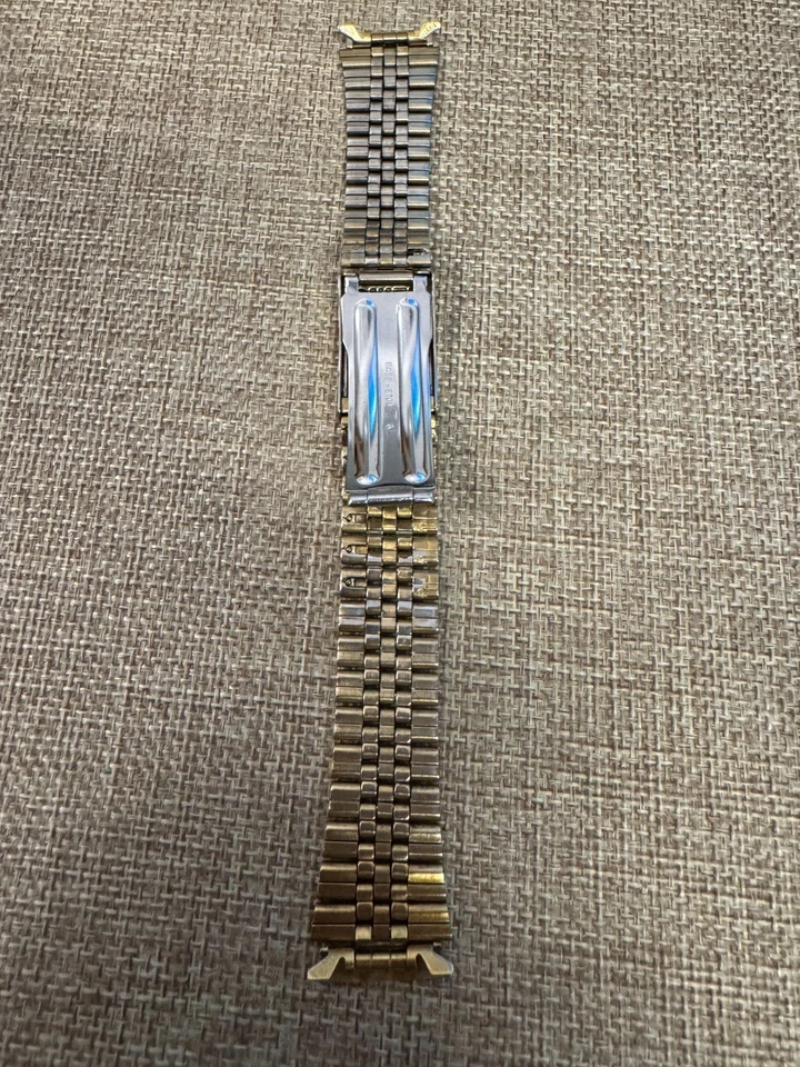 Correa de reloj vintage Seiko acero inoxidable 18 mm Japón G SQ tono dorado G1356-E Foto 2 de 3