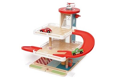 Scratch Wooden Elevator Parking Garage Toy Wooden Toy Ride-on Slope Toy 6181085