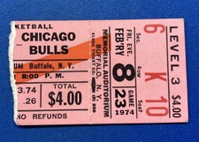 RARE 1974 Buffalo Braves Ticket Stub ERNIE DIGREGORIO ROOKIE vs Chicago Bulls -1