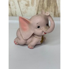 Vintage Pink Elephant Figurine Ceramic Baby M...