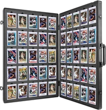 Black 50-Slot High Capacity Collector Box Holds up to 500 Cards,Aluminum Card Di