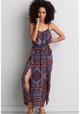 American Eagle Bohemian Dres Long XS Double Slit
