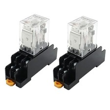 2 Pcs Coil 8 Pin 10A DPDT Electromagnetic Power Relay with LED AC 110V 8Pin-10A