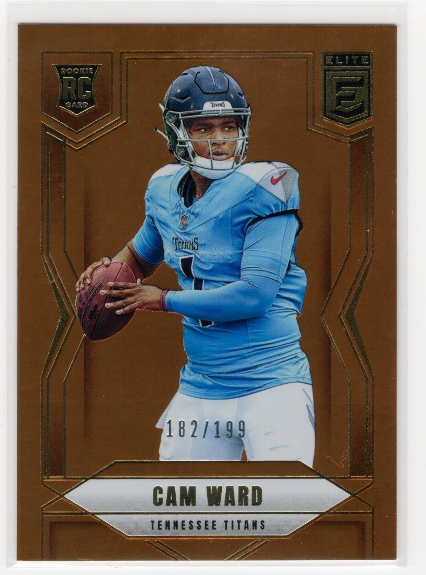 2025 Panini Donruss Elite #101 Cam Ward Orange /199 SP Rookie RC Titans