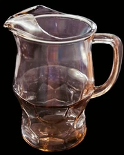 Jeannette VTG Pink Depression Glass Honeycomb Pitcher & 6 Cup Set Excellent Cond