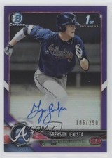 2018 Bowman Draft Chrome Pick Purple Refractor 186/250 Greyson Jenista Auto e6p
