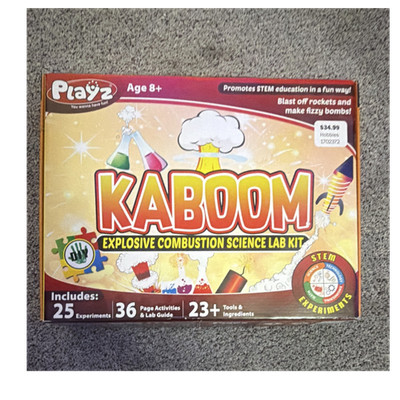 Playz Kaboom Explosive Combustion Science Lab Kit STEM 25 Experiments Age 8+