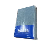 Miulee NEW 2 Blue Linen Blend Curtains Panels Drapes 108 Long Rod Pocket Pair