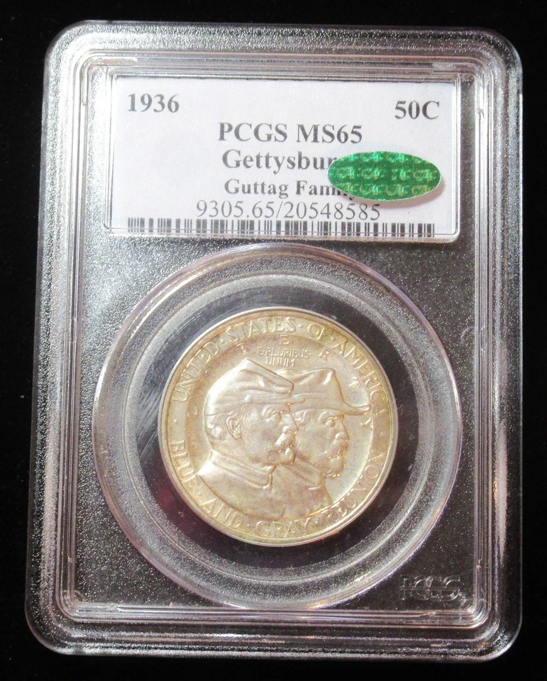 1936 50C Gettysburg MS65 PCGS. CAC. Mintage 26,928 - Image 3 of 4