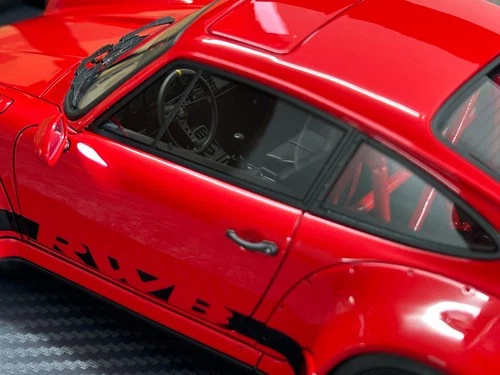 Zündmodell 1/18 Porsche 911 964 RWB Wide Body Coupe 1990 rot Resin IG2457 - Bild 11 von 12