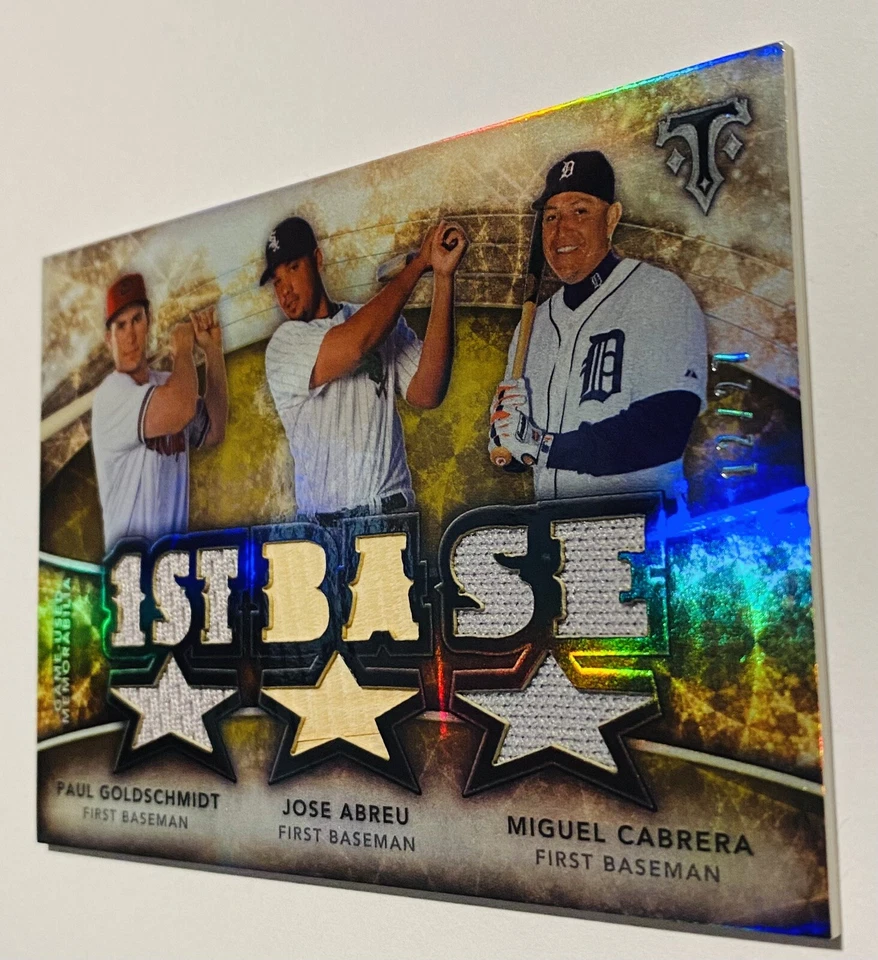 2015 Triple Threads Relic Combo 12/27 Miguel Cabrera Jose Abreu Paul Goldschmidt - Image 4 of 4