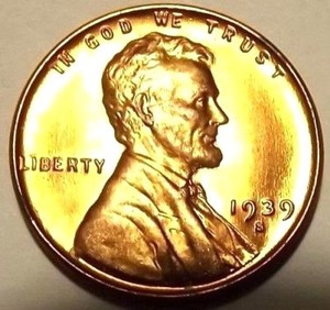 LINCOLN 1939 PDS GEM RED BU UNC SUPER NICE