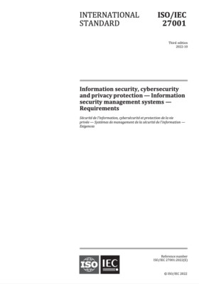ISO/IEC 27001 Information security, cybersecurity & privacy protection 3rd Ed