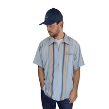 Vintage 90s Patagonia Guayabera Cubavera Rhythm Zip Shirt Embroidered Mens Large