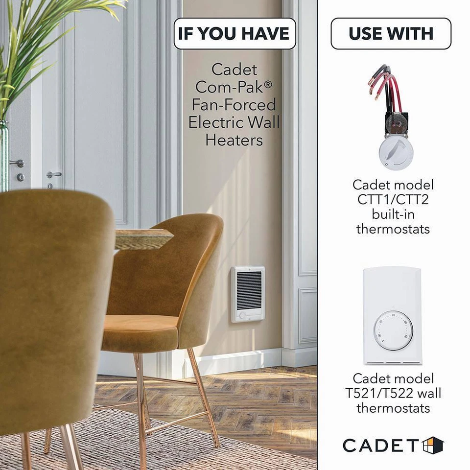 Com-Pak Plus 1000-Watt 240-Volt Fan-Forced Wall Heater Assembly - Image 4 of 4