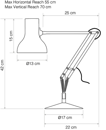 Schreibtischlampe schwarz verstellbarer Schirm Druckschalter Anglepoise Typ 75 Mini UVP 189£ - Bild 6 von 12