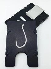 Fishing Hook, BilletVault Wallet Alum.RFID protected black anodized
