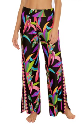 TRINA TURK Birds of Paradise Swim Pant Cover Up S M L ($162) NWT Resort Pants