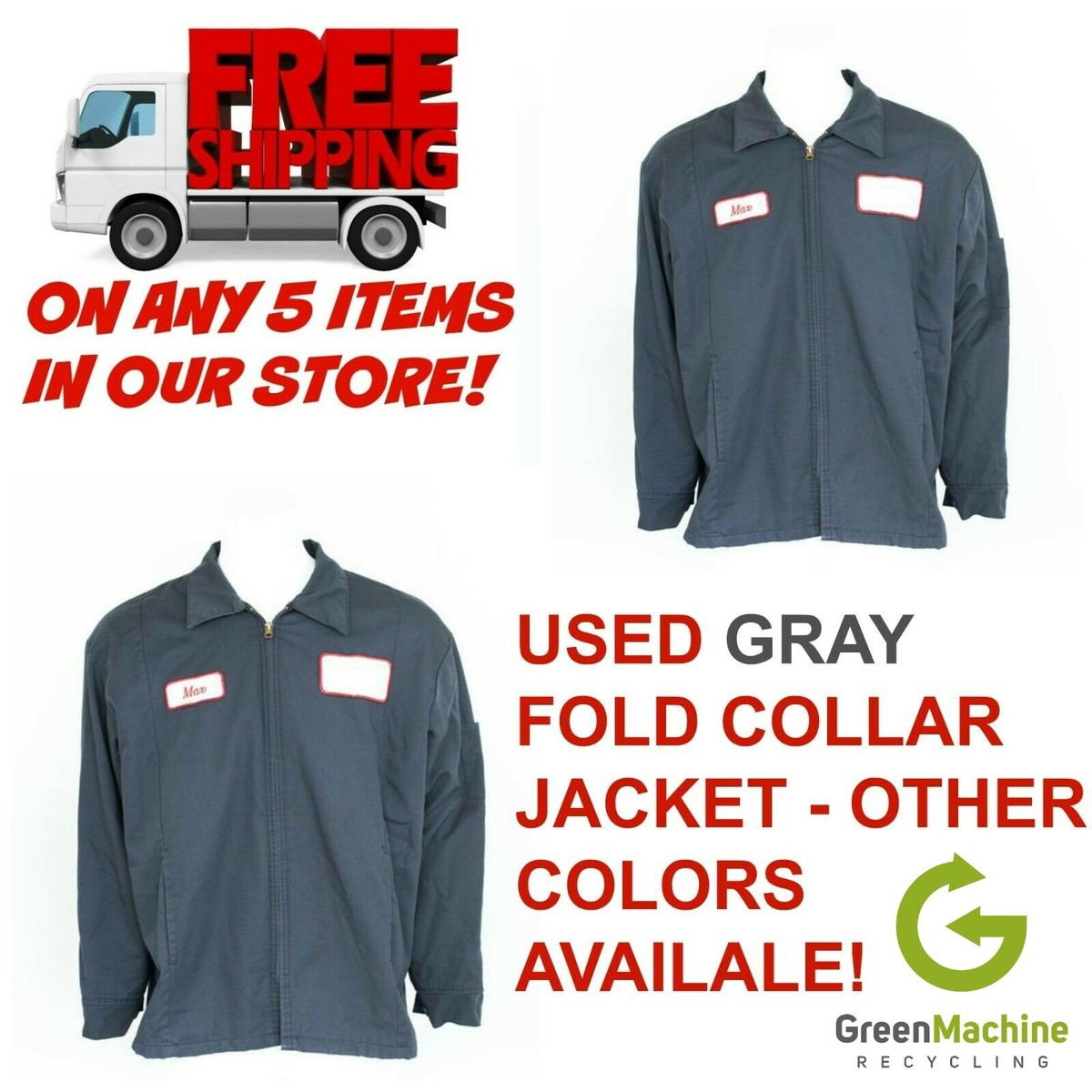 Used Work Coats Work Jackets GRAY Cintas, Redkap, Unifirst, G&K