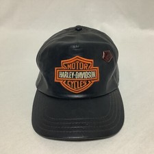 VTG Harley Davidson Leather adjustable hat Made in the USA Custom Vietnam war