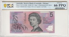 Last Prefix HB06 2006 Macfarlane Henry $5 Banknote PCGS 66 PPQ