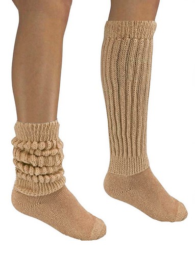 Scrunchie to knee Slouch Socks Pic Color Hooters UNIFORM Warm Ski Run walk gym - Picture 2 of 27