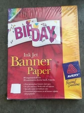 Avery 3272 White Banner Paper for Ink Jet Printers 80 sheets 11 x 8.5 NEW SEALED