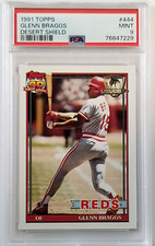 1991 Topps Desert Shield #444 Glenn Braggs PSA 9 Mint graded card Reds BEAUTIFUL