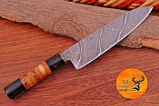 CUSTOM HANDMADE FORGED DAMASCUS STEEL CHEF KNIFE KITCHEN SANTOKU KNIFE -1280