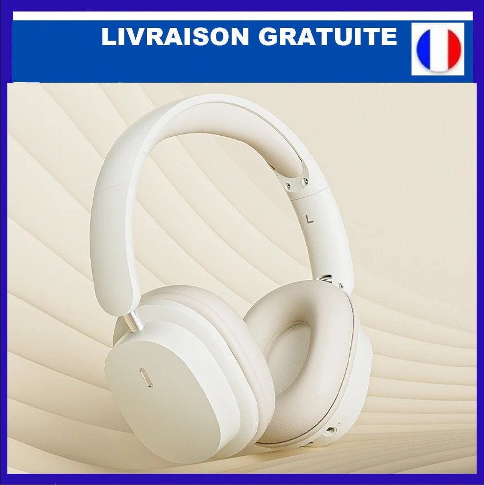 Casque Bluetooth blanc réduction de bruit écouteurs de qualité micro sans fil