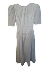 Jessica McClintock White Eyelet Gunne Sax Prairie Puff Sleeve Dress Womans Sz 3