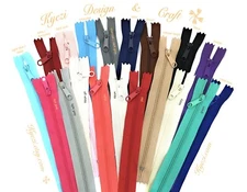 10 - 25 pc Long Pull Nylon Zippers, Handbag Purse Zippers - 12,14,16,18,24 inch