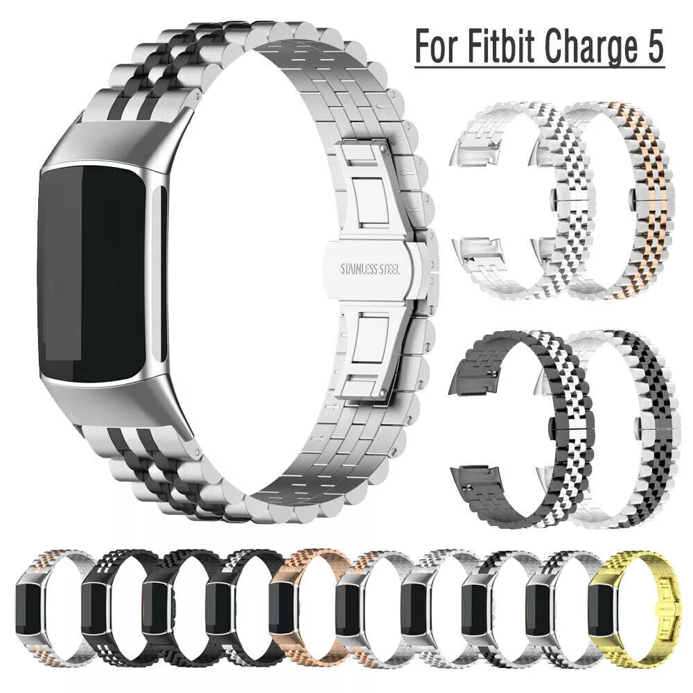 Replacement Stainless Steel Strap Watch Band For Fitbit Charge 5 Smartwatch