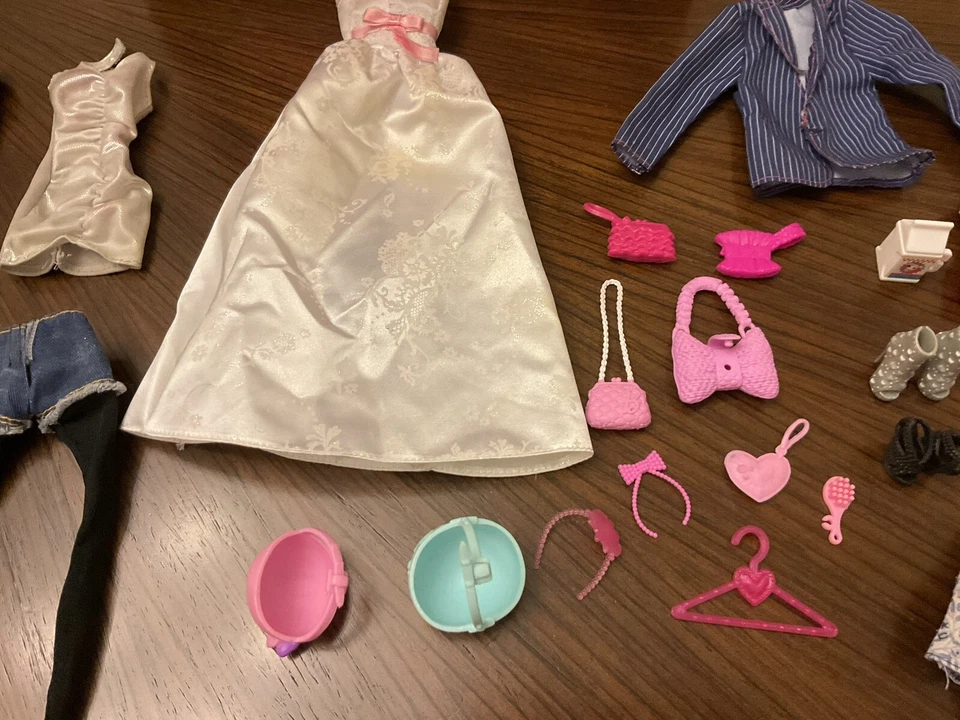 Mattel Барби шкаф гардероб розовый и черный чехол для переноски с одежды обувь * хорошо - Изображение 3 из 4