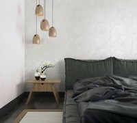 Vliestapete Floral Blattmuster 3D-Effekt Struktur Weiß Grau 34507 (4,77€/1Qm)